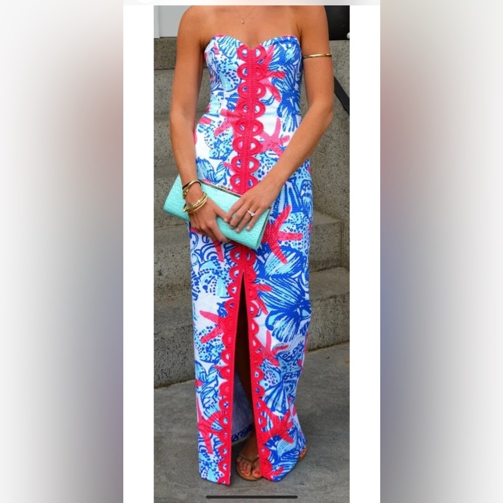 NWT💙LILLY PULITZERANGELA MAXI DRESS RESORT SHE SHE SHELLS HOLY GRAIL!!RARE!!!